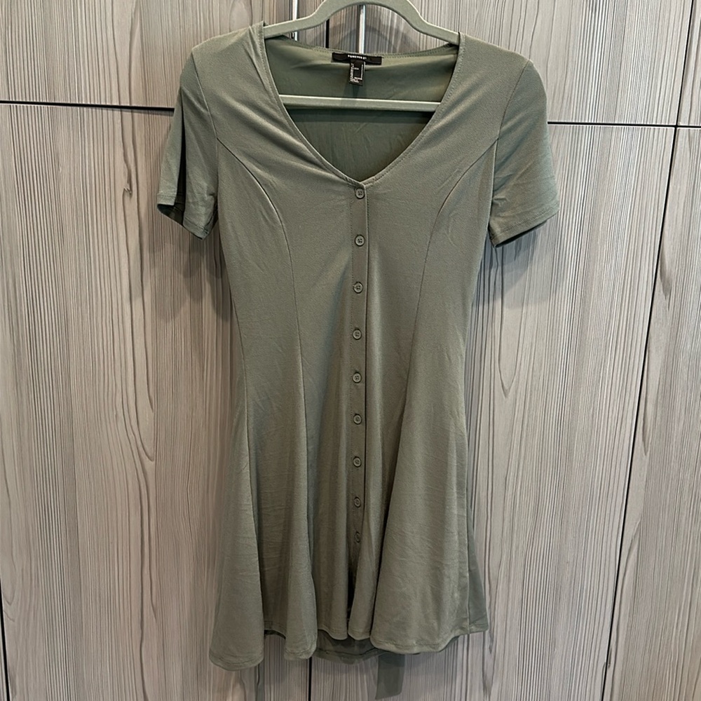 Green Button Down 90s inspired dress